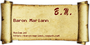 Baron Mariann névjegykártya
