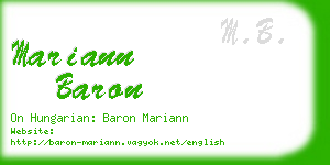 mariann baron business card
